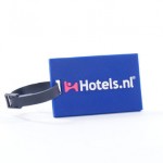 custom made relatiegeschenken - voorbeeld: Hotels.nl kofferlabel