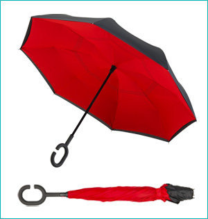 inside-out paraplu bedrukken - voorbeeld: inside-out paraplu rood