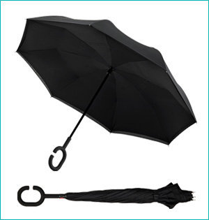 inside-out paraplu bedrukken - voorbeeld: inside-out paraplu zwart