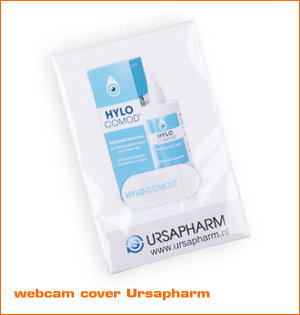webcam cover bedrukken - voorbeeld: webcam cover Ursapharm