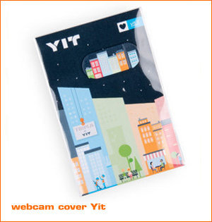 webcam cover bedrukken - voorbeeld: webcam cover Yit