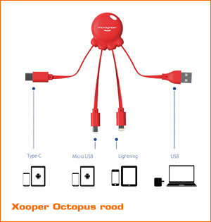Xooper Octopus rood